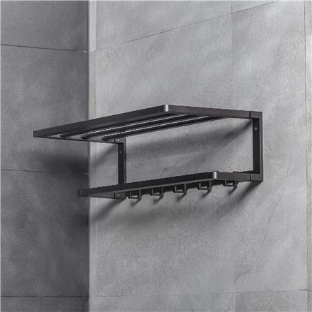 ชั้นวางพร้อมราว RASLAND RA W1533-W1234-GG สีดำ_3