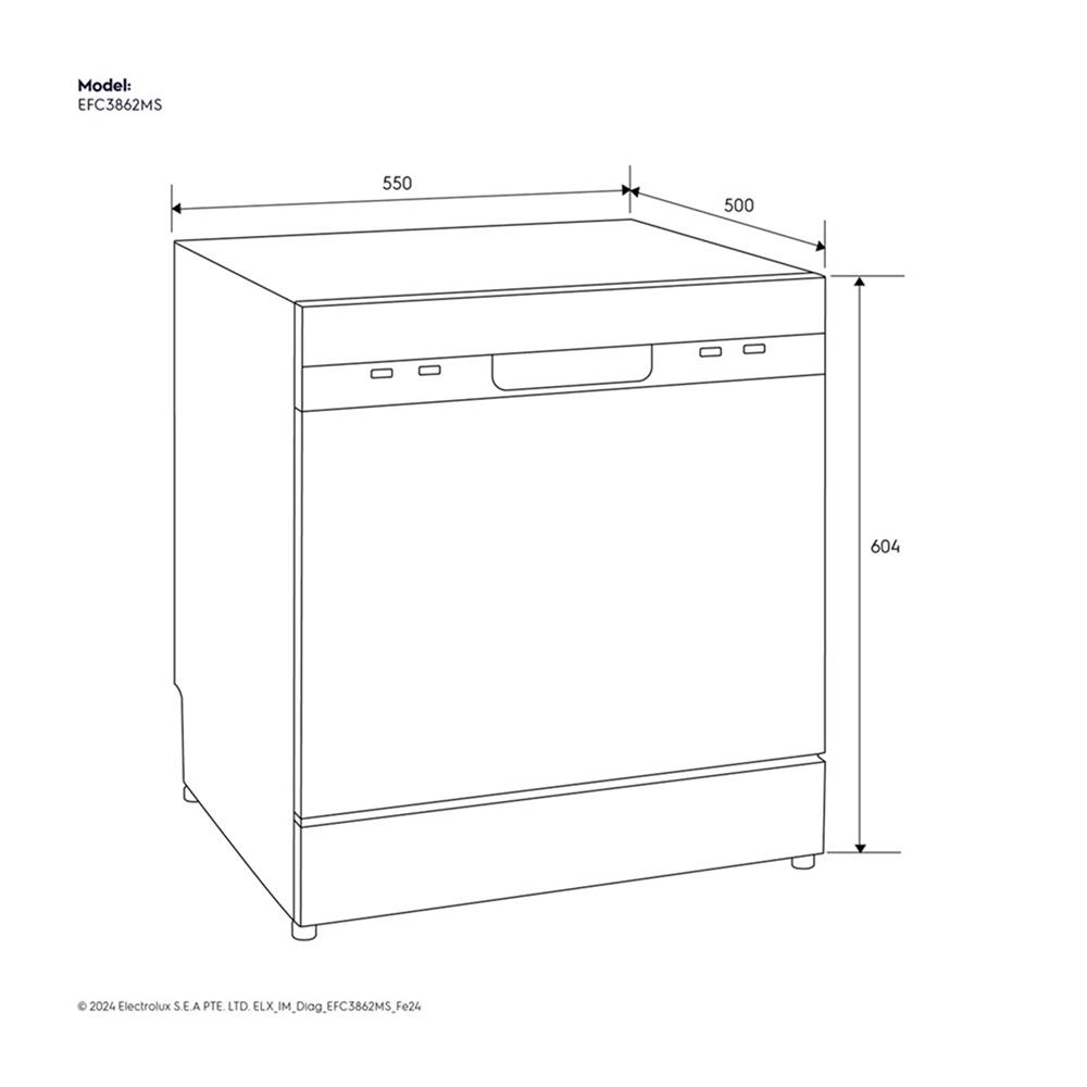 เครื่องล้างจานตั้งโต๊ะ ELECTROLUX EFC3862MS สีเงิน