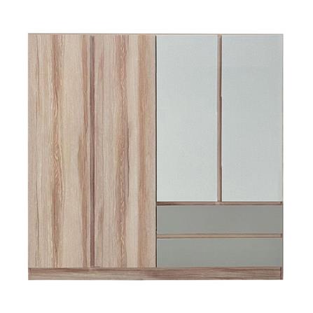 ตู้เสื้อผ้า 4 บานเปิด FURDINI FINE 200 ซม. สีลายไม้/ครีม/ขาว_1