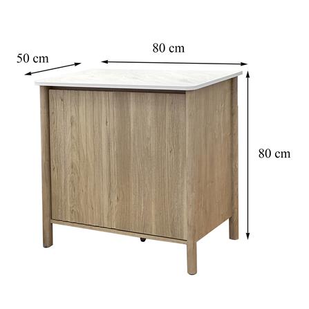 ตู้เตี้ยบานเปิด FURDINI TERRA 80 ซม. สีโอ๊ค/ลายหิน_7