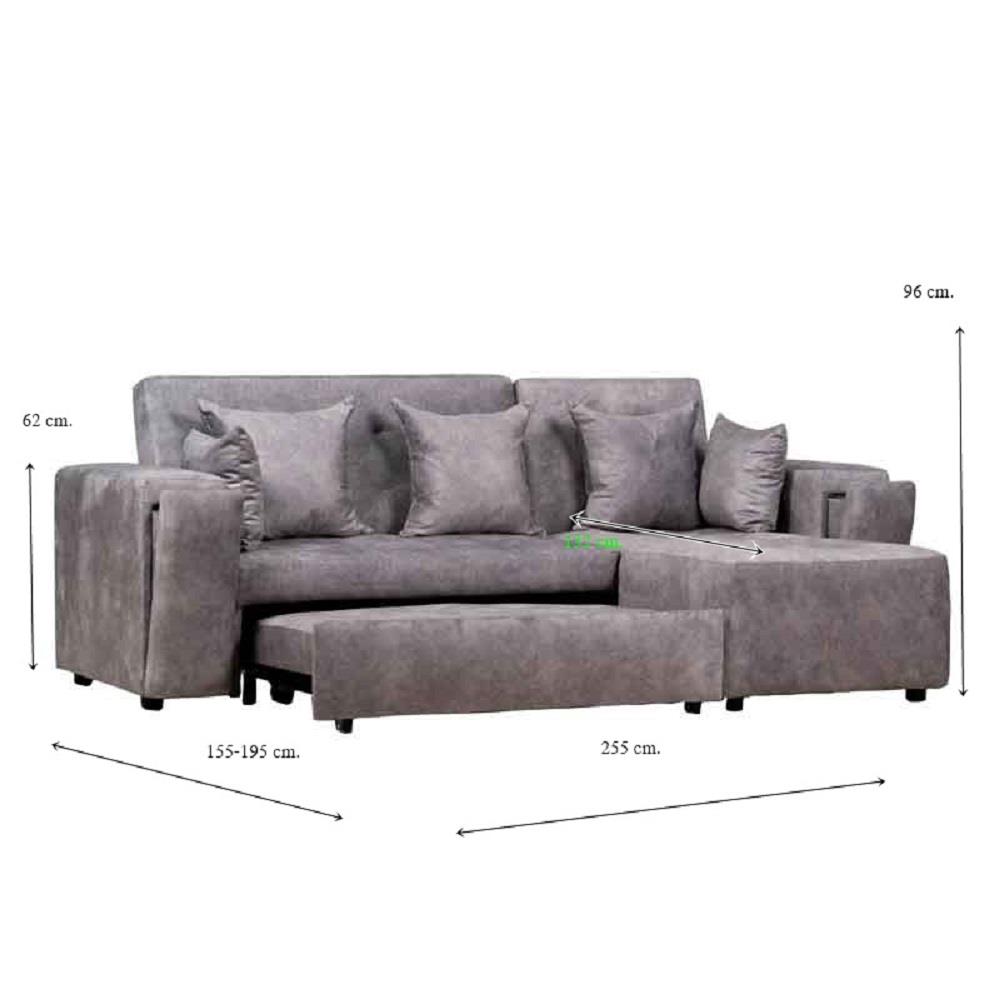 โซฟาเข้ามุมขวา AS FURNITURE ALEX CLGYU58 สีเทาอ่อน