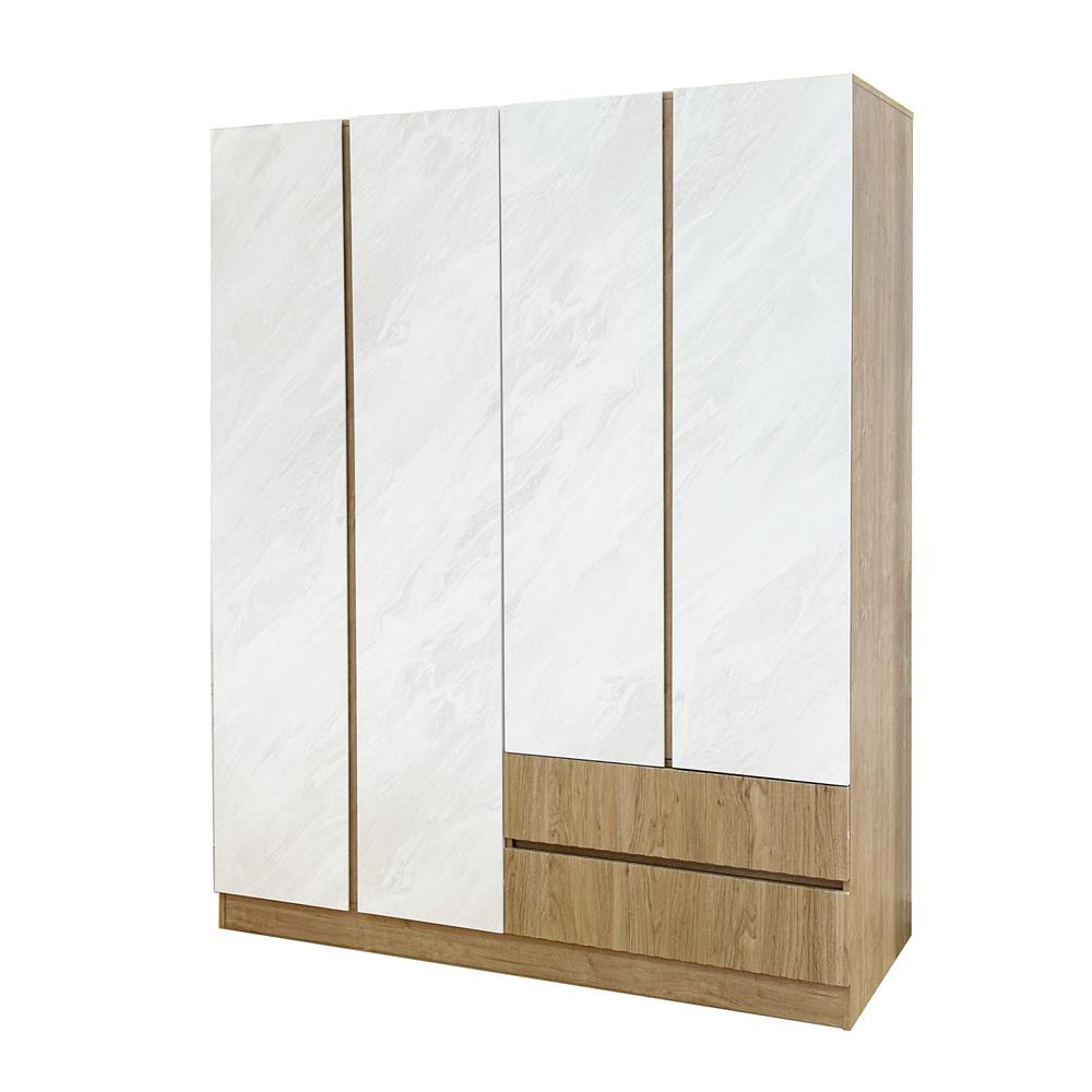 ตู้เสื้อผ้า 4 บานเปิด FURDINI TERRA 160 ซม. สีโอ๊ค/ลายหิน_1