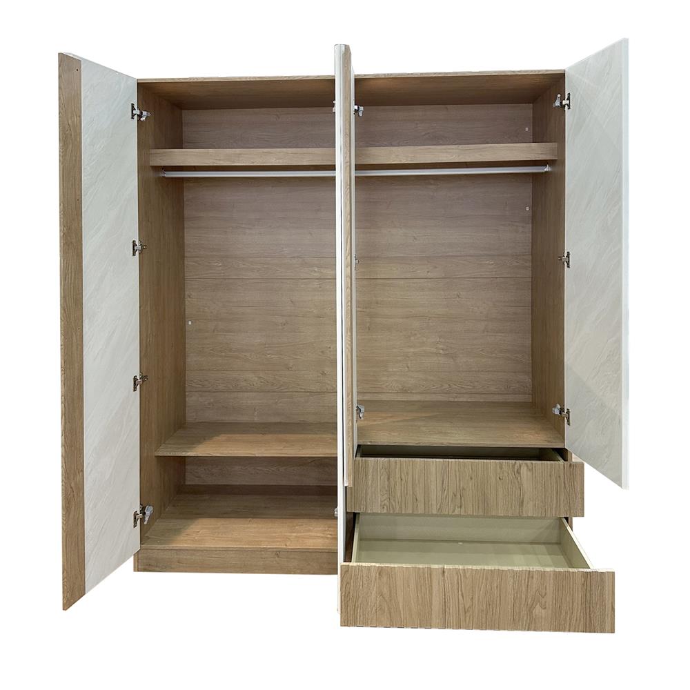 ตู้เสื้อผ้า 4 บานเปิด FURDINI TERRA 160 ซม. สีโอ๊ค/ลายหิน