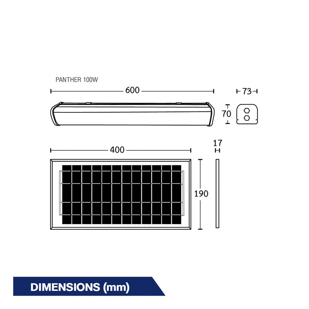 รางนีออน SOLAR BEC PANTHER 100 วัตต์ DAYLIGHT/COOL WHITE/WARM WHITE สีขาว