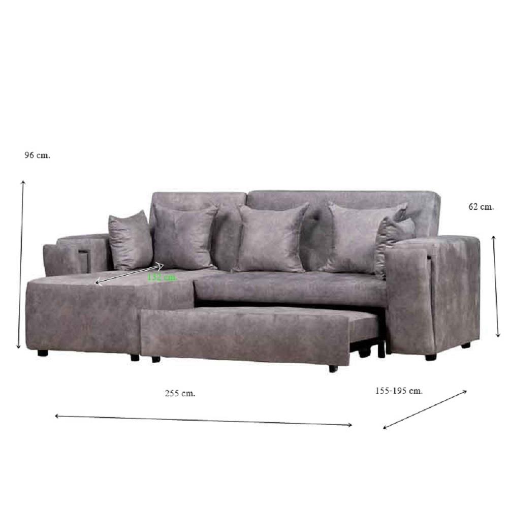 โซฟาเข้ามุมซ้าย AS FURNITURE ALEX CRGYU58 สีเทาอ่อน