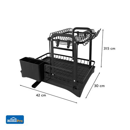 ชั้นคว่ำจาน 2 ชั้น พร้อมที่เก็บช้อนและเขียง KECH BLACKY_5