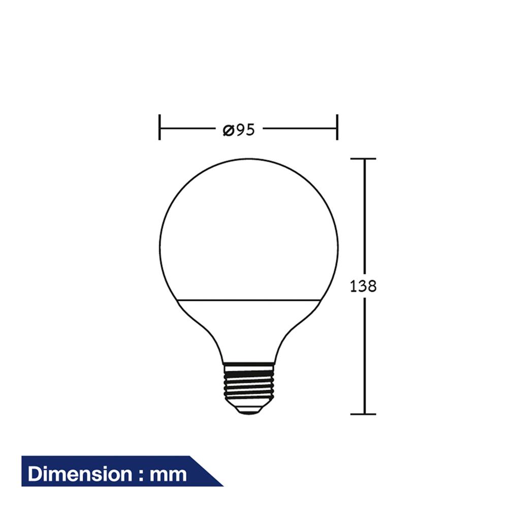 หลอด LED BEC G95 GLOBE 12 วัตต์ WARM WHITE E27