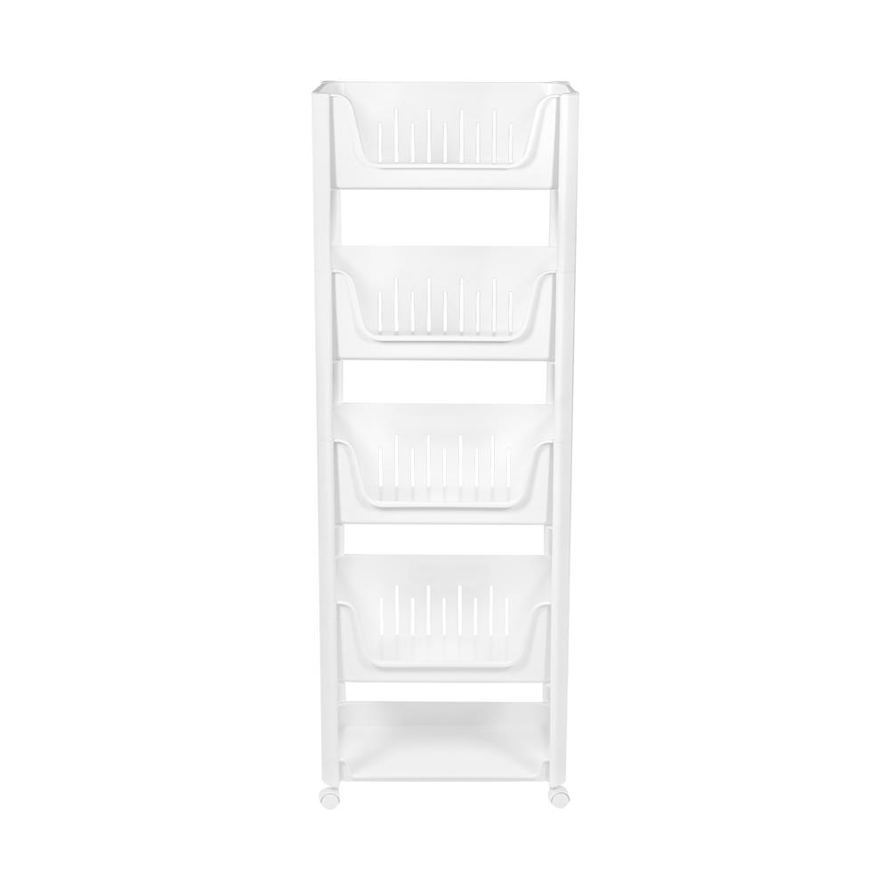 ชั้นวางของ 5 ชั้น STACKO MILA 45X28X130 ซม. สีขาว