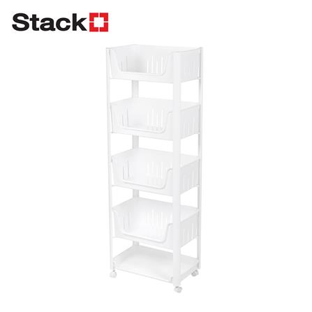 ชั้นวางของ 5 ชั้น STACKO MILA 45X28X130 ซม. สีขาว_1