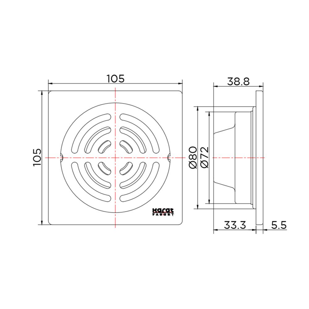 ตะแกรงกันกลิ่น KARAT FAUCET KA-06-832-ST 4 นิ้ว