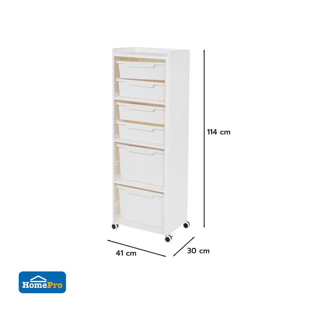 ตู้บานเปิดบน 4 ชั้น STACKO VENUS 41X30X114 ซม. สีขาว