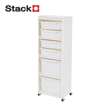 ตู้บานเปิดบน 4 ชั้น STACKO VENUS 41X30X114 ซม. สีขาว_1