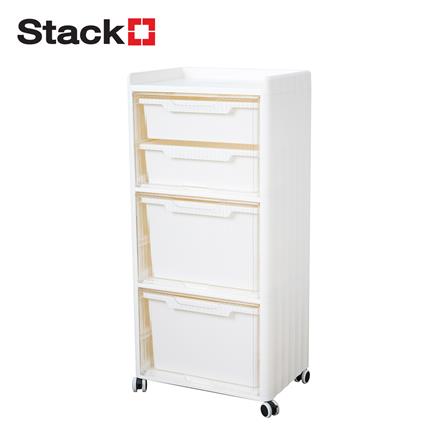 ตู้บานเปิดบน 3 ชั้น STACKO VENUS 41X30X88 ซม. สีขาว_0