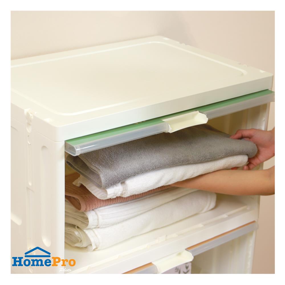 ตู้บานเปิดบน 3 ชั้น STACKO RABBIT 58X40X103 ซม. สีขาว