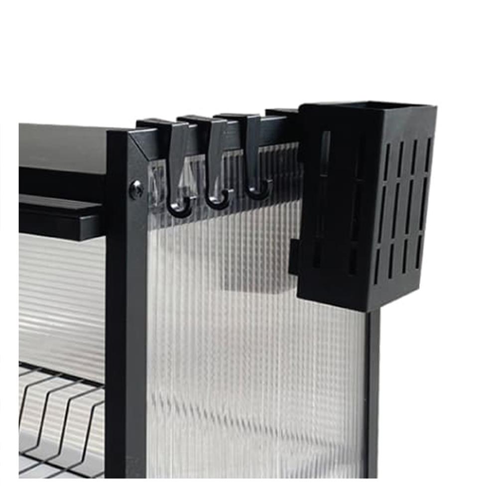 ตู้เก็บจาน 1 ชั้น มาพร้อมที่เก็บช้อนและตะขอ 3 ตัว KECH BLACKY