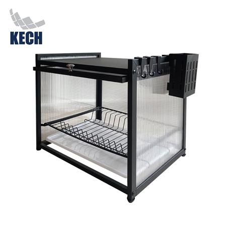 ตู้เก็บจาน 1 ชั้น มาพร้อมที่เก็บช้อนและตะขอ 3 ตัว KECH BLACKY_0