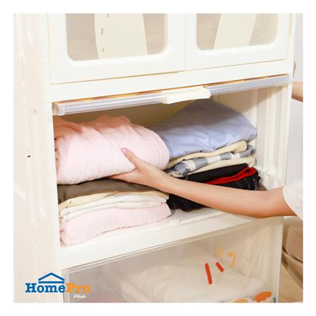 ตู้เสื้อผ้า 3 ชั้น STACKO RABBIT 58X40X133 ซม. สีขาว_7