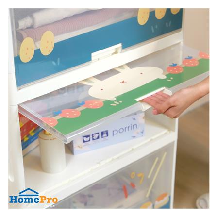 ตู้บานเปิดบน 4 ชั้น STACKO RABBIT 58X40X133 ซม. สีขาว_5