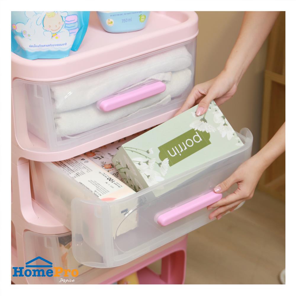 ชั้นวางของ 4 ชั้น STACKO KID VIVE 50X32X94 ซม. สีชมพู