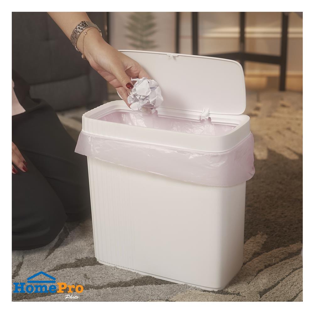 ถังขยะเหลี่ยมฝากด ACCO CLOUD 11 ลิตร สีขาว