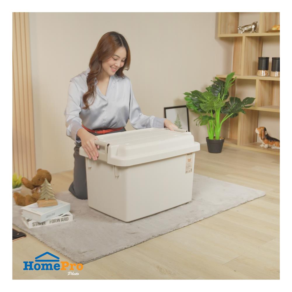 กล่องเก็บของ STACKO CIRCULAR PLUS 70 ลิตร 45.9x46.8x45.7 ซม. สีเทา