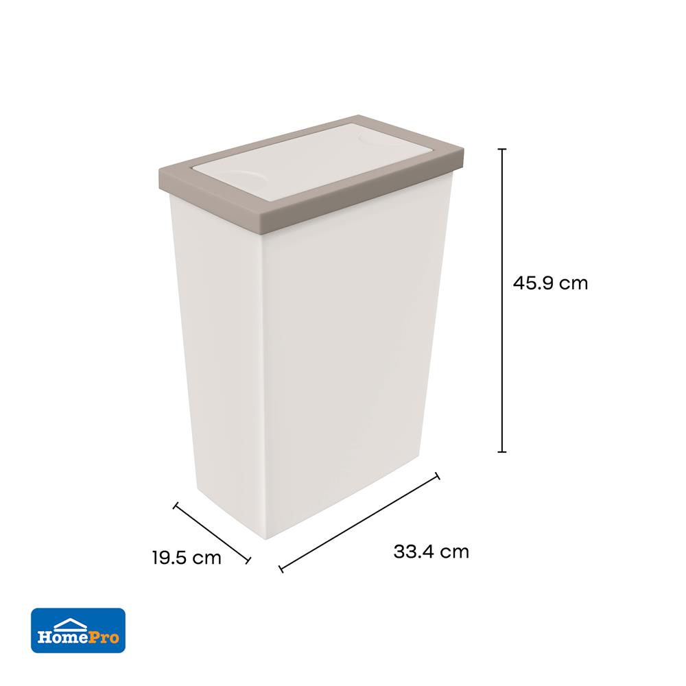 ถังขยะเหลี่ยมฝาสวิง ACCO CIRCULAR 20 ลิตร สีเทา