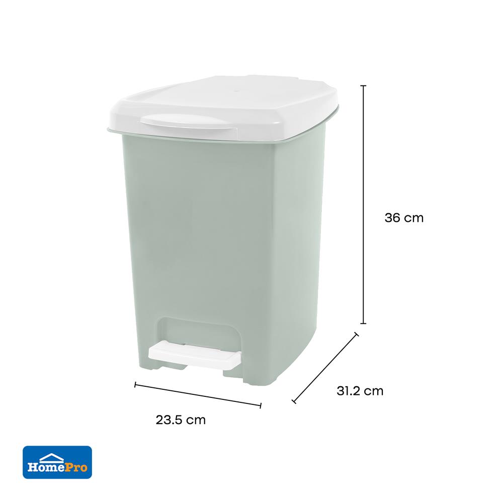 ถังขยะเหยียบเหลี่ยม ACCO CIRCULAR 10 ลิตร สีเขียว