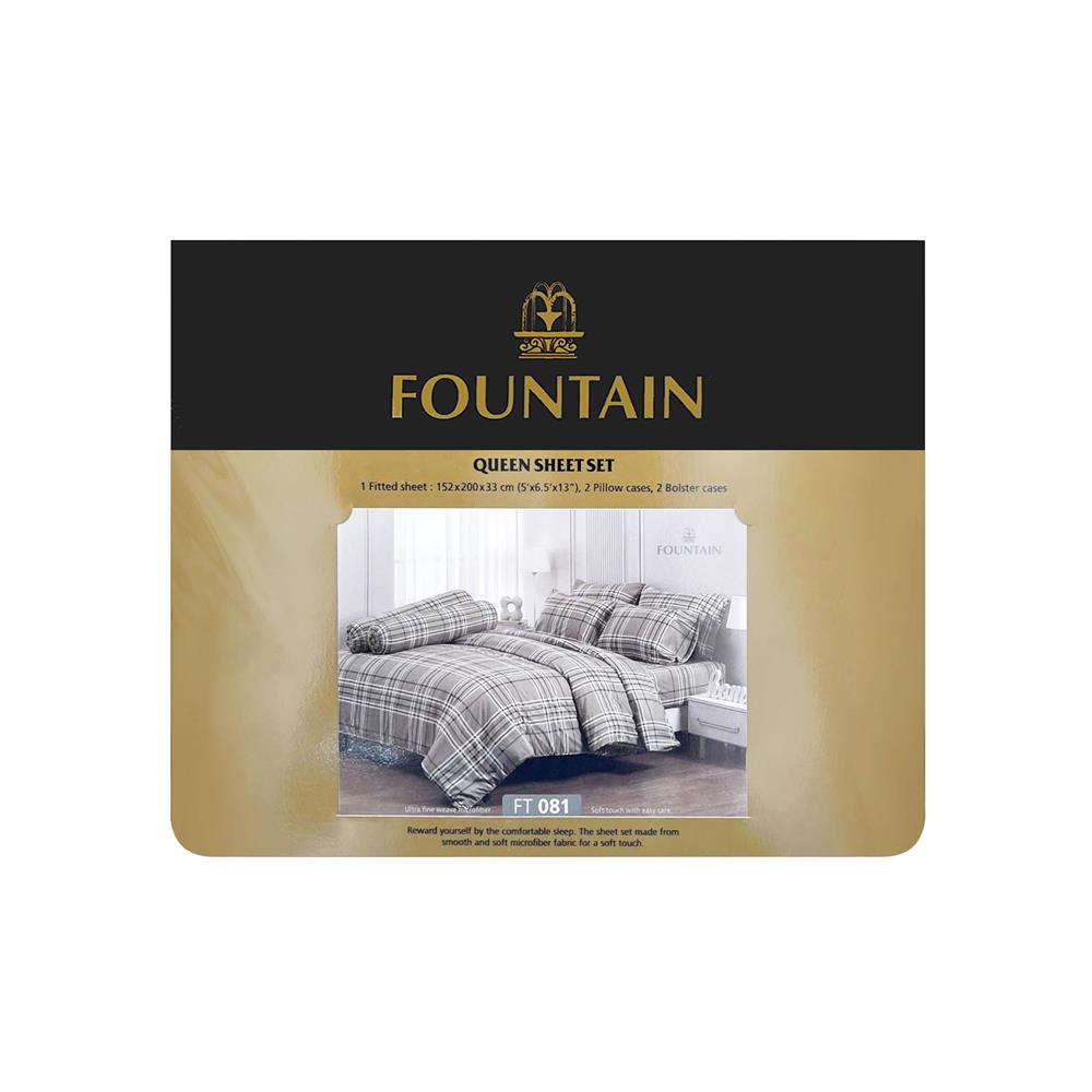 ชุดผ้าปูที่นอน 5 ฟุต 5 ชิ้น FOUNTAIN PRINTED 70107-FT081