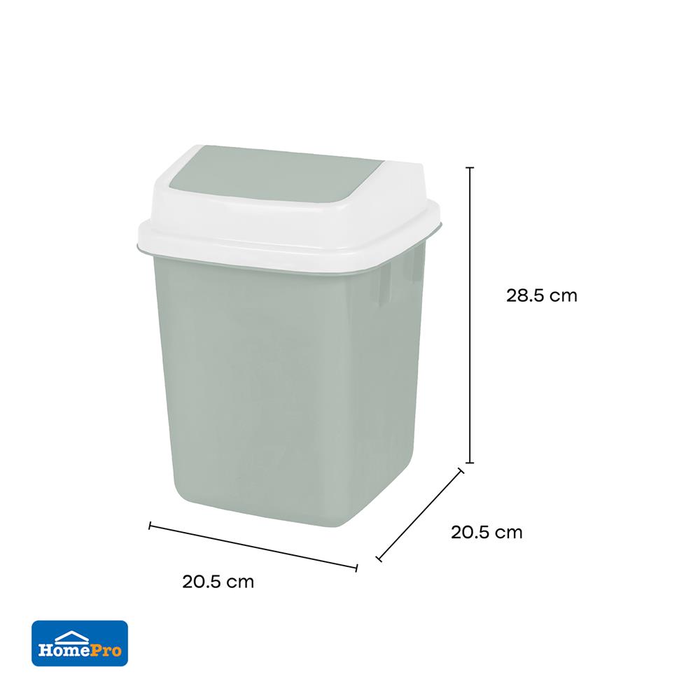 ถังขยะเหลี่ยมฝาสวิง ACCO CIRCULAR 6 ลิตร สีเขียว