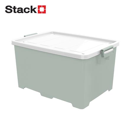 กล่องเก็บของ STACKO CIRCULAR 100 ลิตร 47.3x72.9x42.8 ซม. สีขาว/เขียว_0