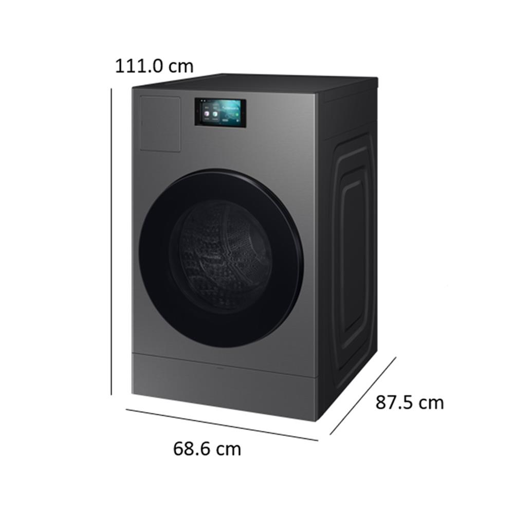 เครื่องซักอบฝาหน้า SAMSUNG WD25DB8995BZST 25/15 กก. 1100 RPM อินเวอร์เตอร์ สีดำเงิน