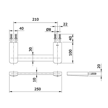 ราวแขวนผ้า TOTO TX702ARS สีโครม_1