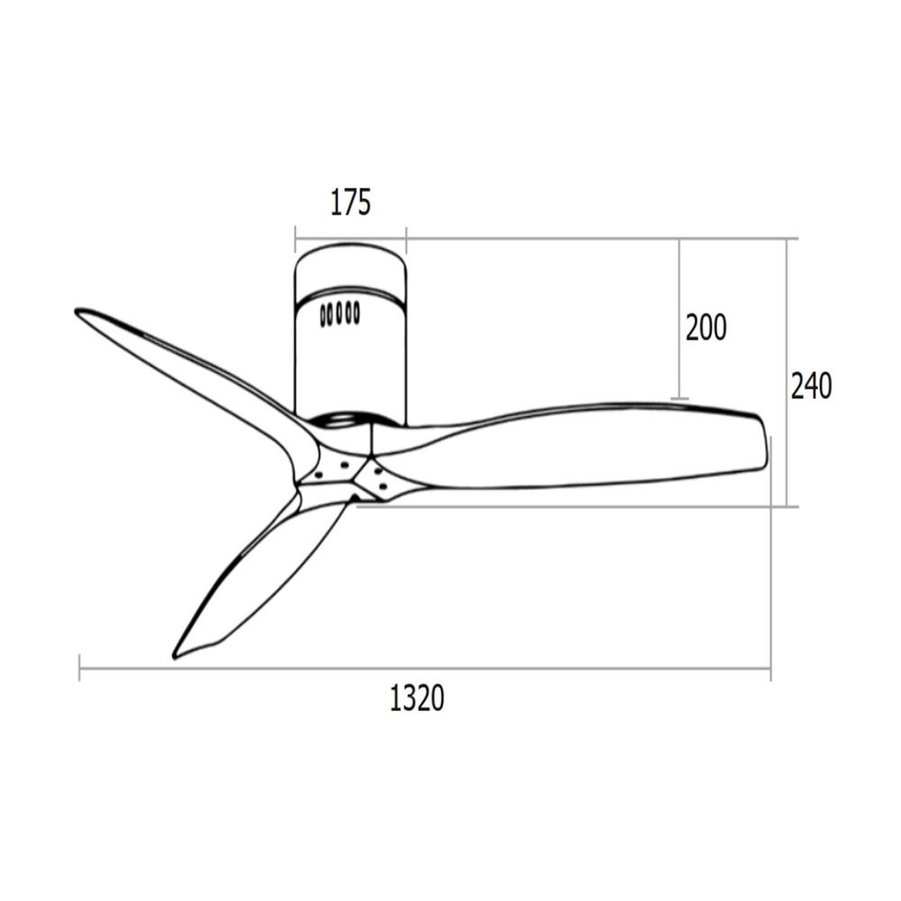 พัดลมไม่มีโคมไฟ MR.KEN 25-01008 52 นิ้ว สีเงิน/น้ำตาลเข้ม