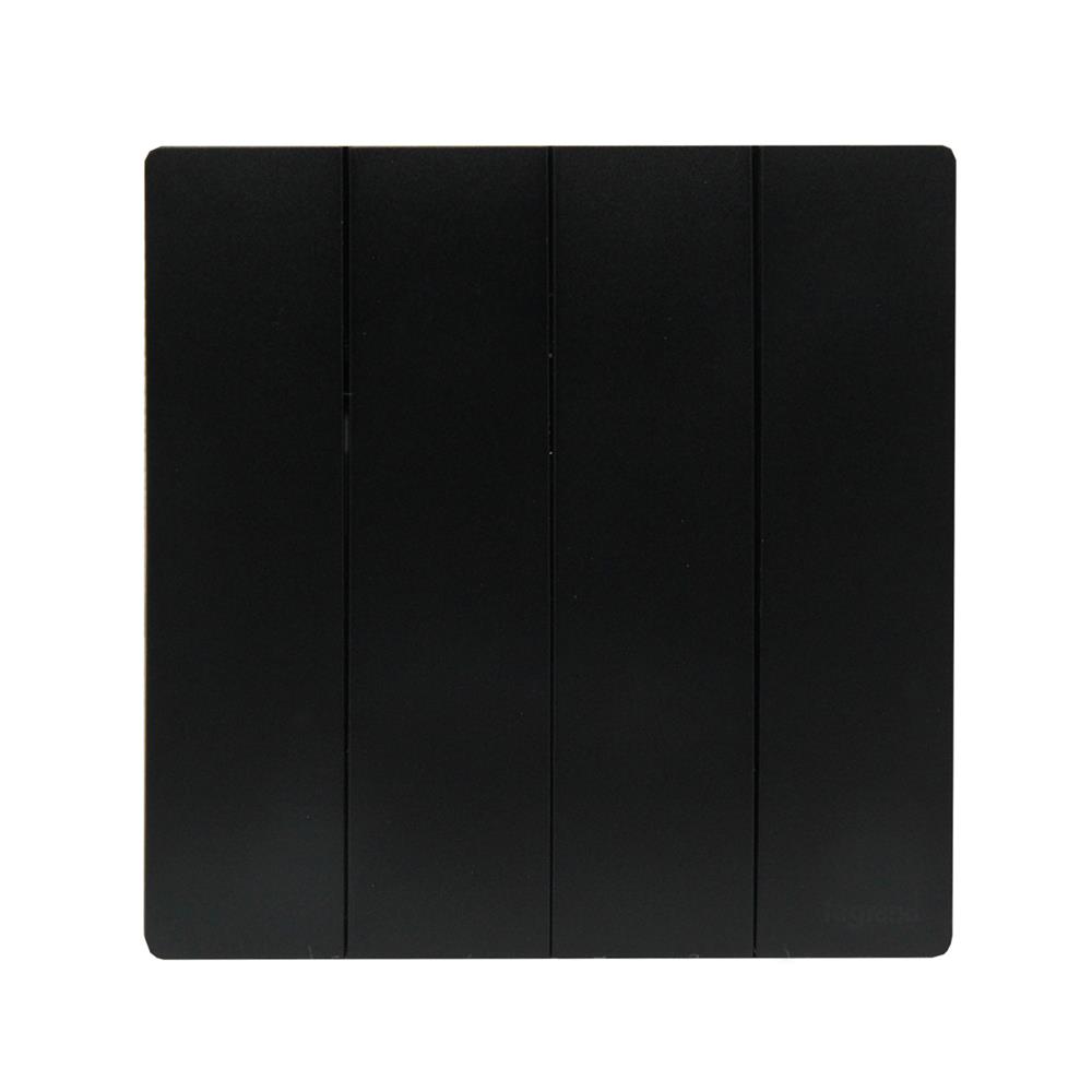 ชุดสวิตช์ 1 ทาง 4 ช่อง BTICINO MALLIA SENSES S281006MB สีดำ