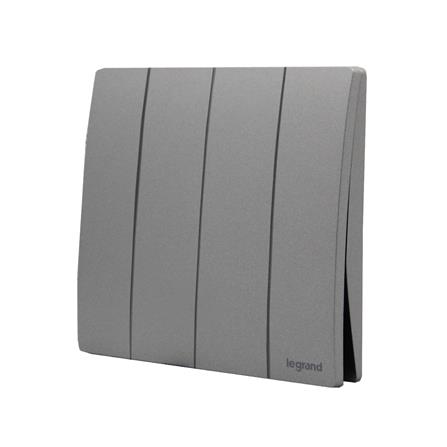 ชุดสวิตช์ 1 ทาง 4 ช่อง BTICINO MALLIA SENSES S281006DS สีเทา_1