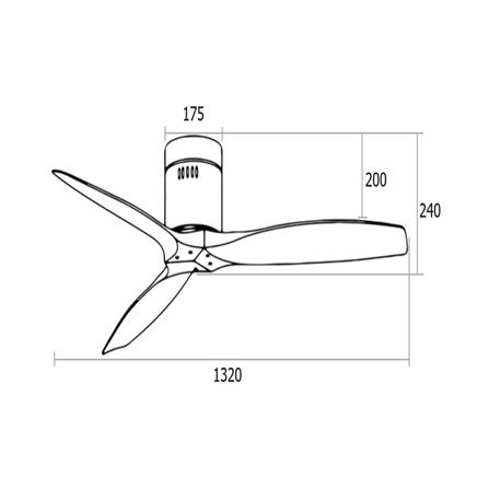 พัดลมไม่มีโคมไฟ MR.KEN 25-01644 52 นิ้ว สีน้ำตาล/เงิน_4