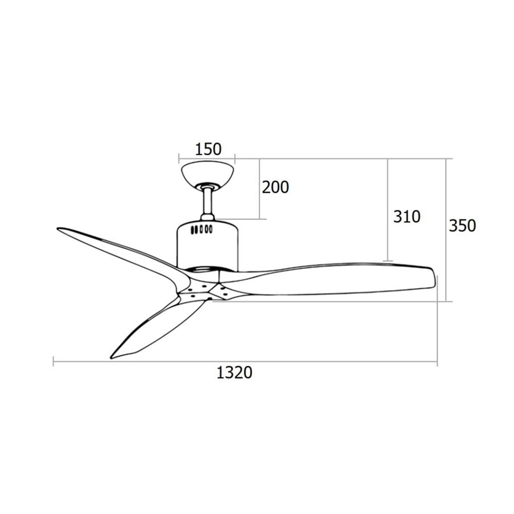พัดลมไม่มีโคมไฟ MR.KEN 25-01289 52 นิ้ว สีเงิน/น้ำตาลเข้ม
