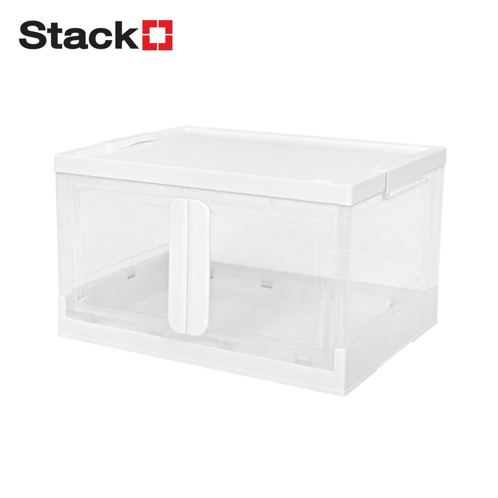 กล่องบานเปิดพับได้ STACKO 55 ลิตร 51X36X30 ซม. สีขาวใส