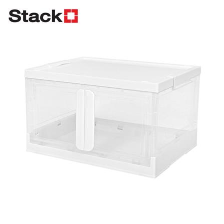 กล่องบานเปิดพับได้ STACKO 55 ลิตร 51X36X30 ซม. สีขาวใส_0