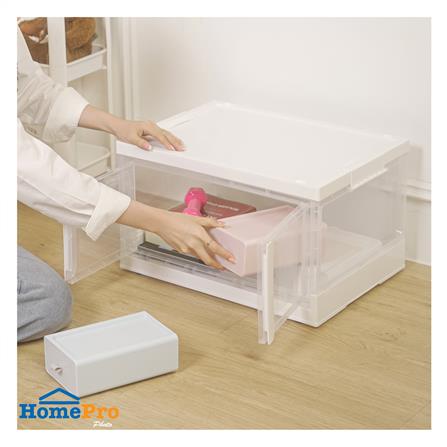 กล่องบานเปิดพับได้ STACKO 55 ลิตร 51X36X30 ซม. สีขาวใส_4