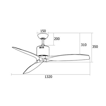 พัดลมไม่มีโคมไฟ MR.KEN 25-01611 52 นิ้ว สีดำ/น้ำตาลเข้ม_4