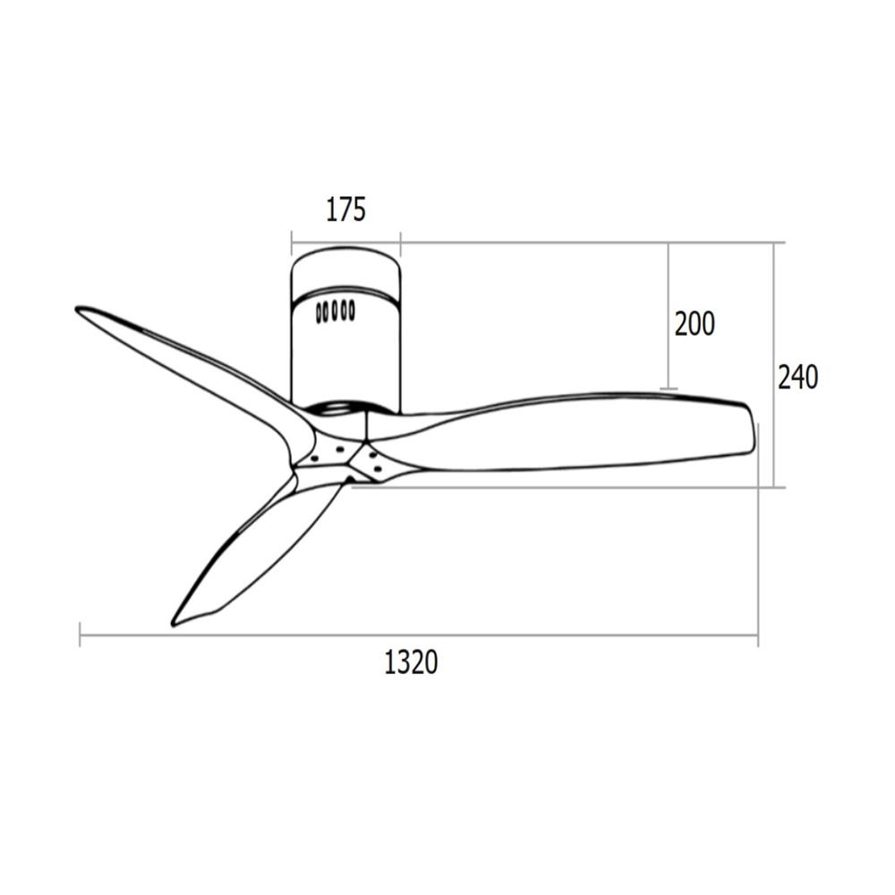 พัดลมไม่มีโคมไฟ MR.KEN 25-01346 52 นิ้ว สีดำ/น้ำตาล