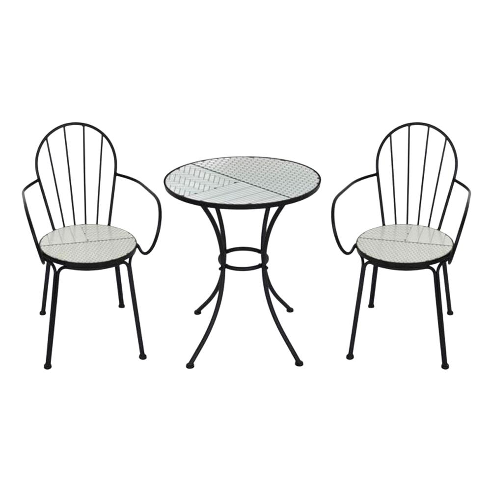 ชุดสนามโมเสก 2 ที่นั่ง SPRING FARIS สีขาว/ดำ