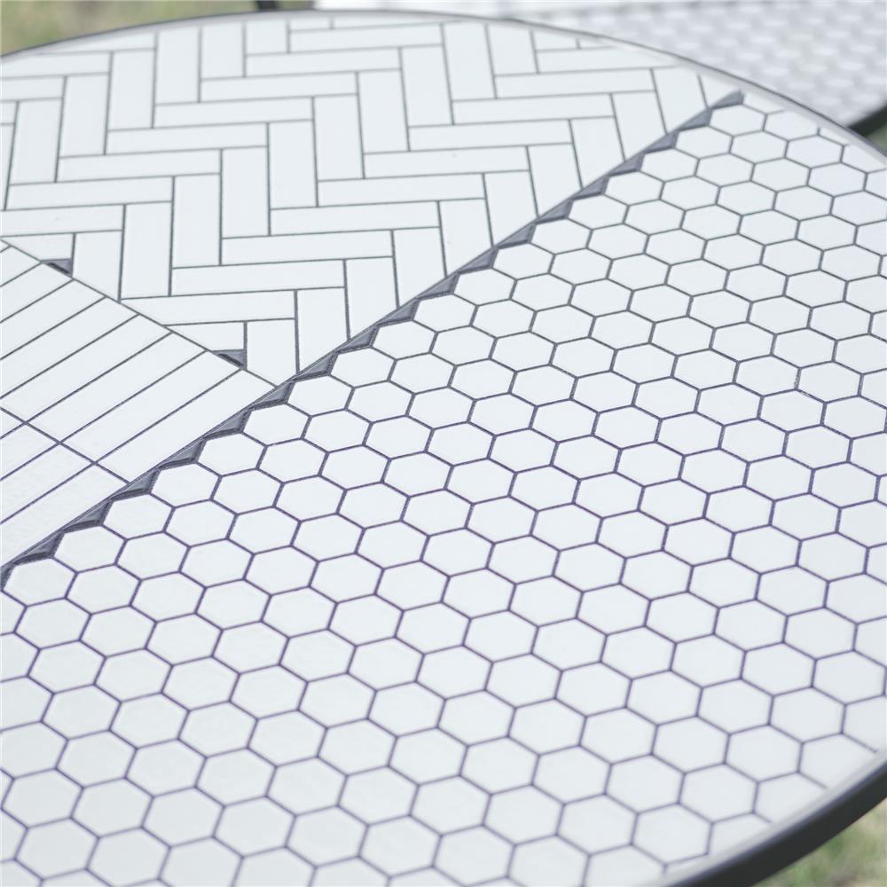 ชุดสนามโมเสก 2 ที่นั่ง SPRING FARIS สีขาว/ดำ