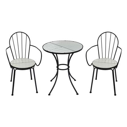 ชุดสนามโมเสก 2 ที่นั่ง SPRING FARIS สีขาว/ดำ_0