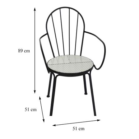 ชุดสนามโมเสก 2 ที่นั่ง SPRING FARIS สีขาว/ดำ_9