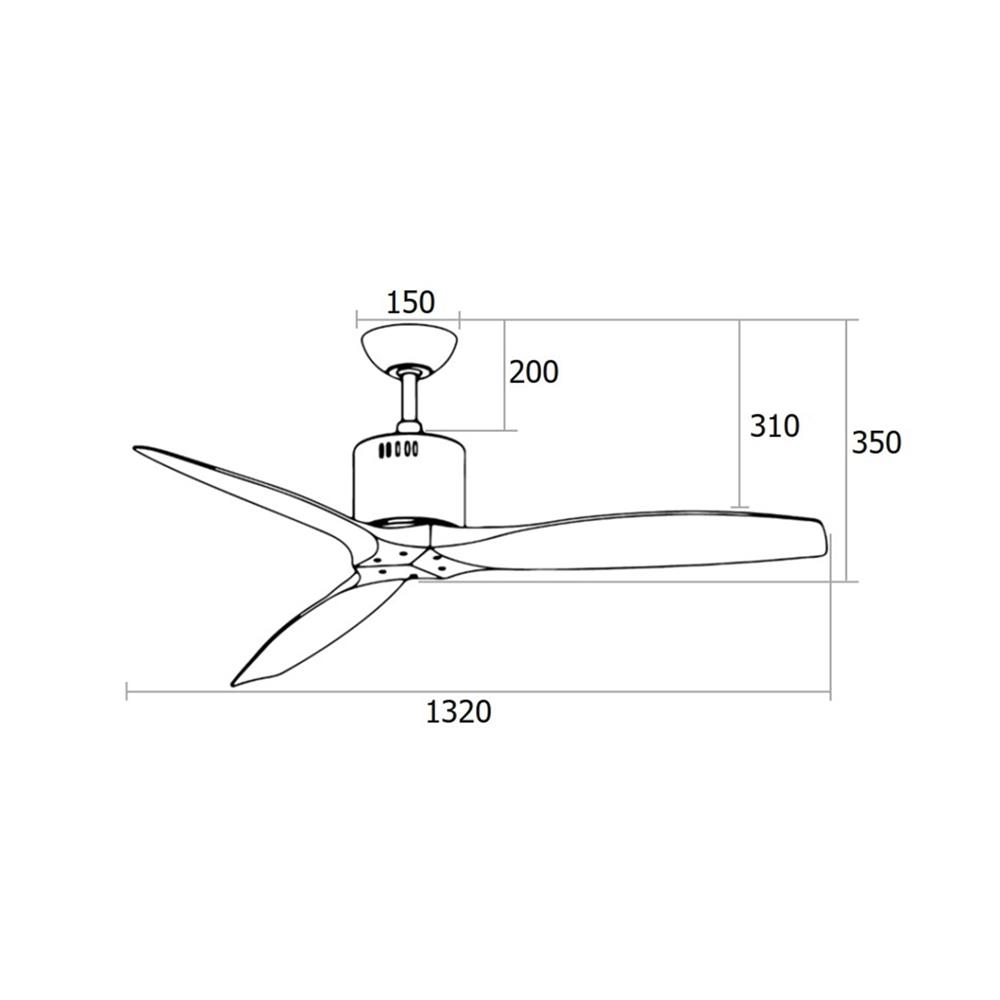 พัดลมไม่มีโคมไฟ MR.KEN 25-01656 52 นิ้ว สีขาว/น้ำตาล
