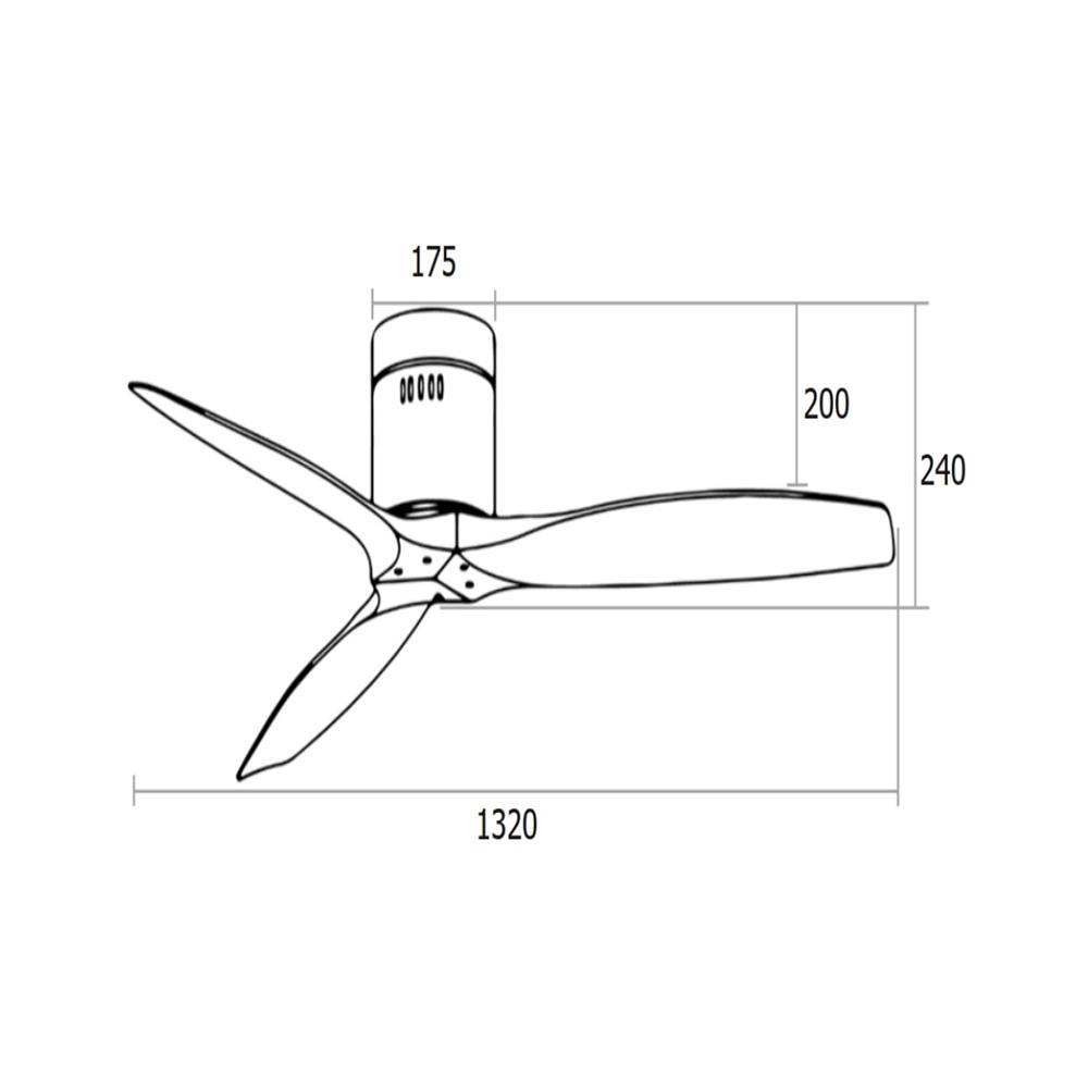 พัดลมไม่มีโคมไฟ MR.KEN 25-01035 52 นิ้ว สีดำ/น้ำตาลเข้ม