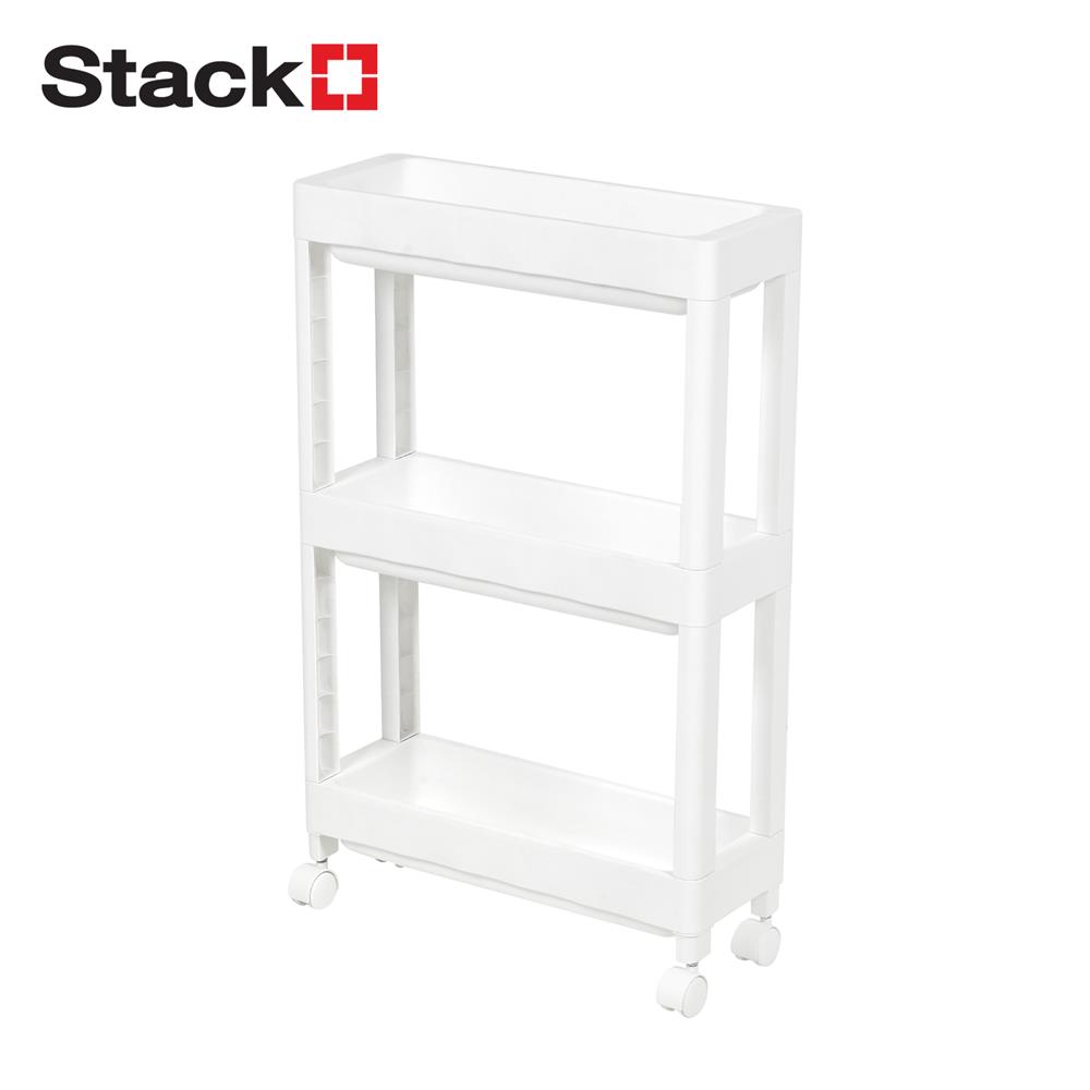 ชั้นพลาสติกแคบ 3 ชั้น STACKO MONO 48X18X76 ซม. สีขาว