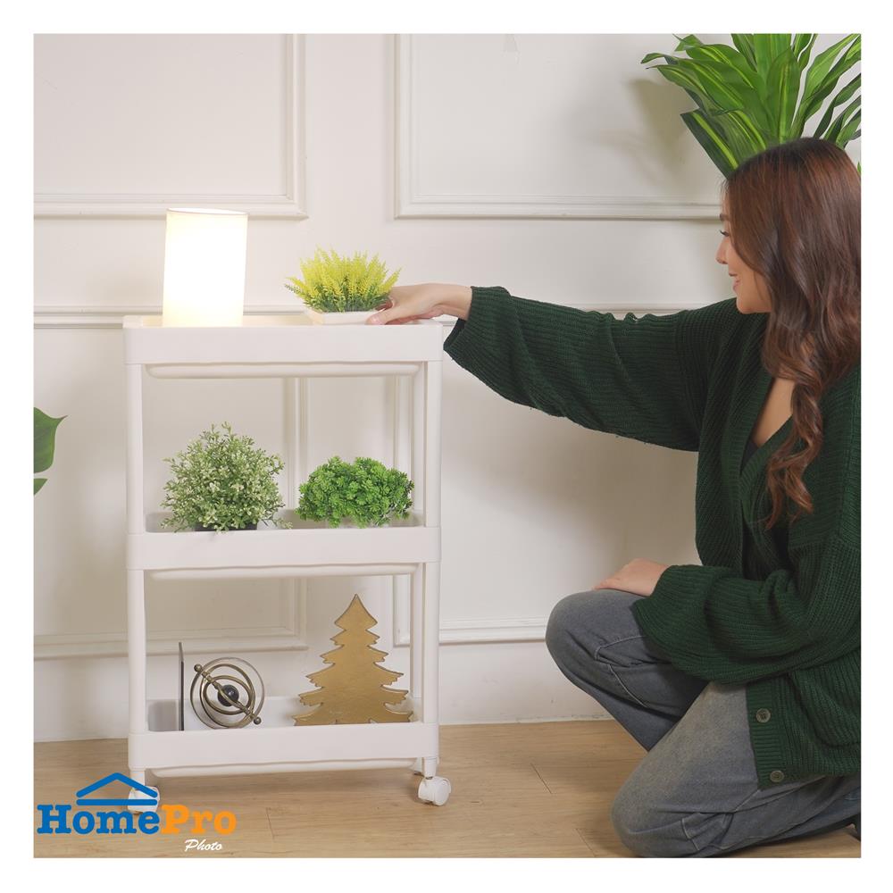 ชั้นพลาสติกแคบ 3 ชั้น STACKO MONO 48X18X76 ซม. สีขาว